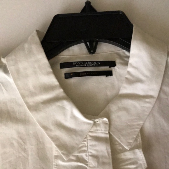 Scotch & Soda Tops - Scotch & Soda Ruffle Button Down White Shirt XL
